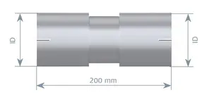 Pipe Connector, ID=121 / L=210, ALU